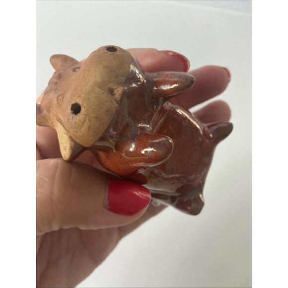 Vintage Enesco Japan Brown Glazed Cow Salt & Pepper Shaker Set RARE - Picture 8 of 15